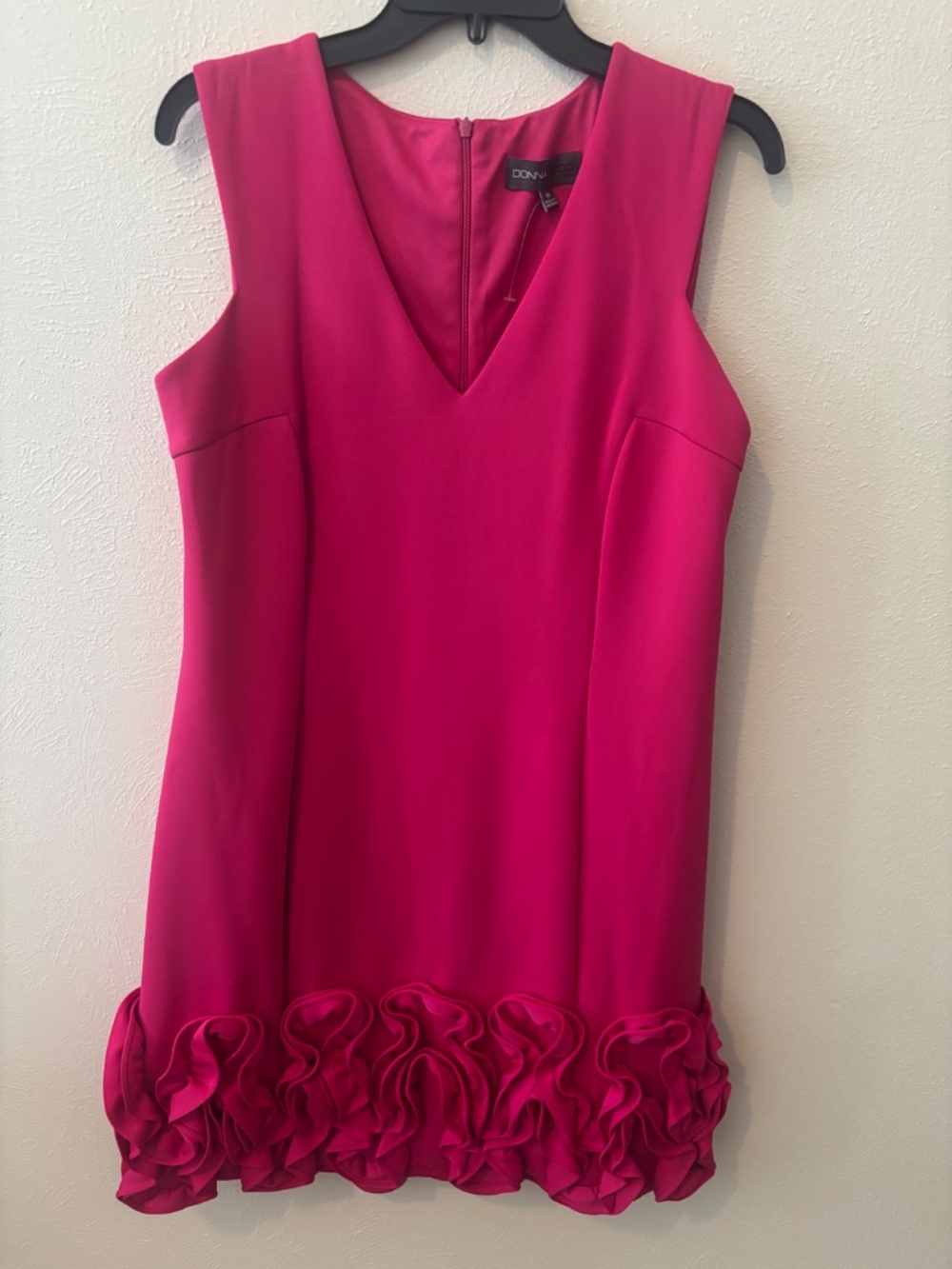Donna Ricco New York Women's Hot Pink Ruffle-Hem Sheath Dress - Size 16